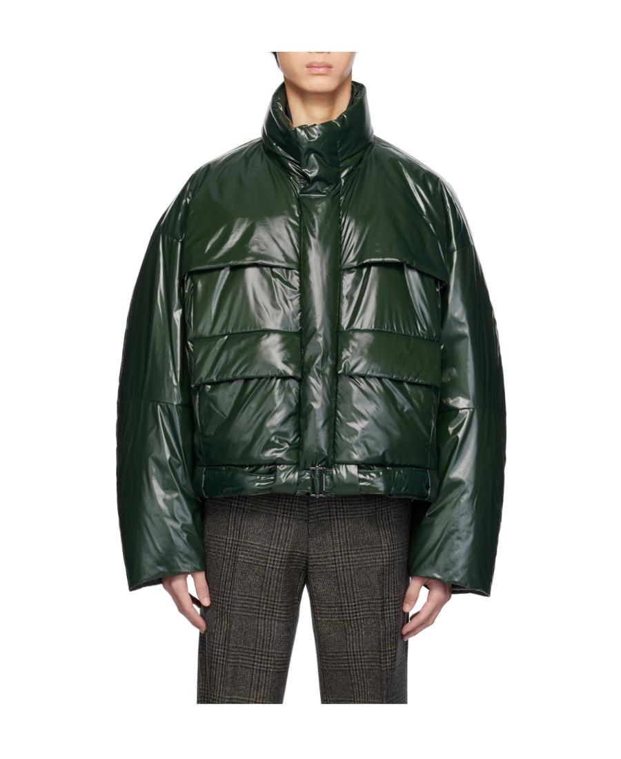 Wooyoungmi Green Zip Down Jacket In Black