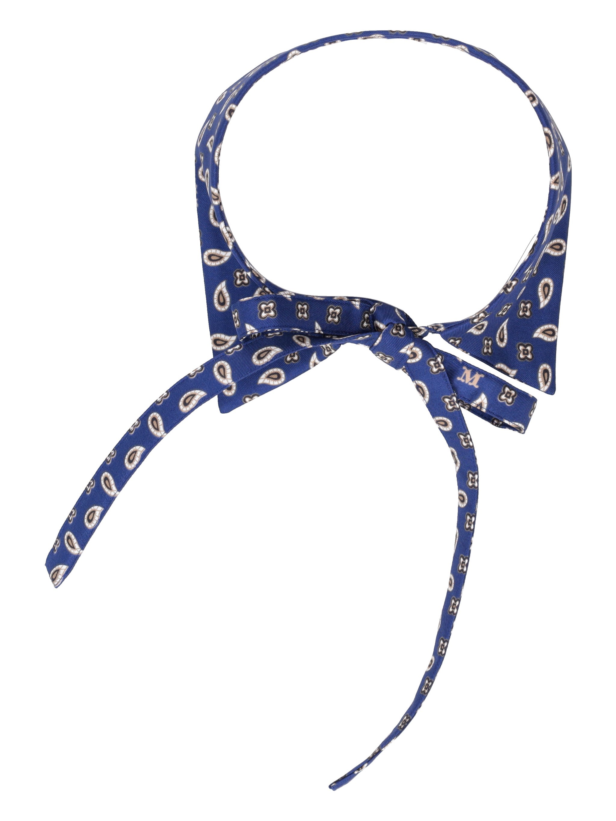 Max Mara Silk Patterned Collar In Blue
