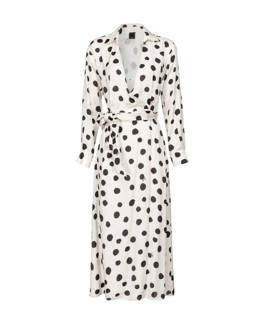 Pinko Polka Dot-print Midi Shirt Dress In White