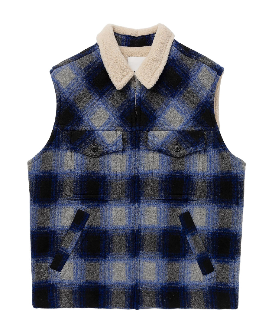 Isabel Marant Vest Sleeveless Zippered Check Motif In Black