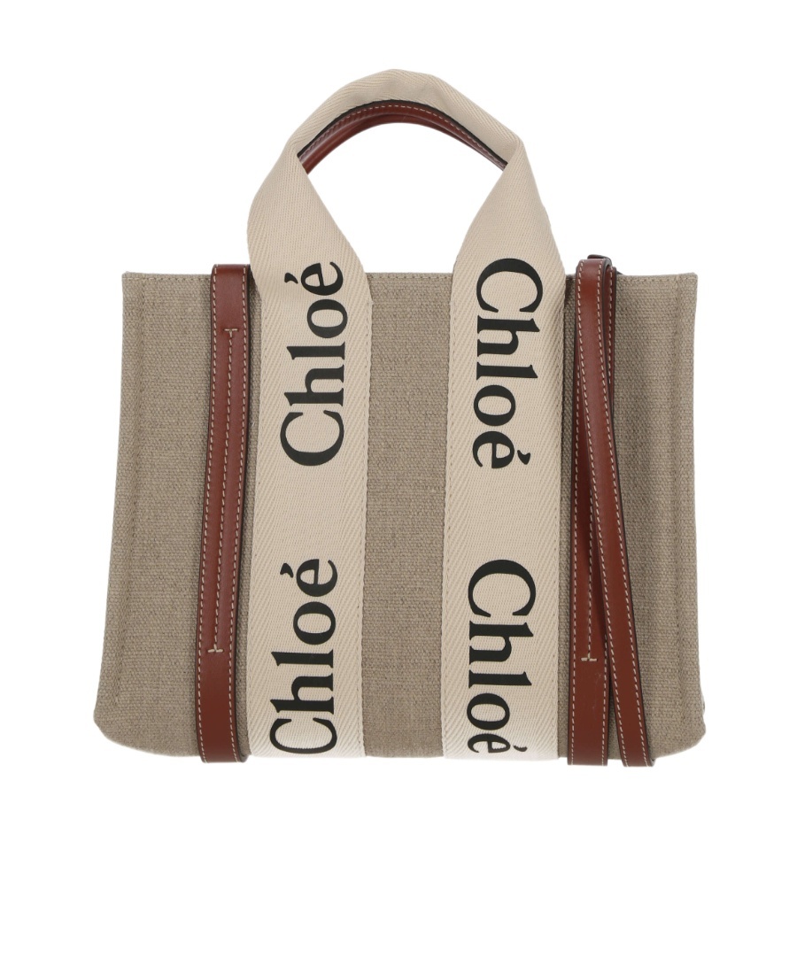 Chloé Chloe Women Multicolor Fabric Small Woody Shopping Bag In Neutral