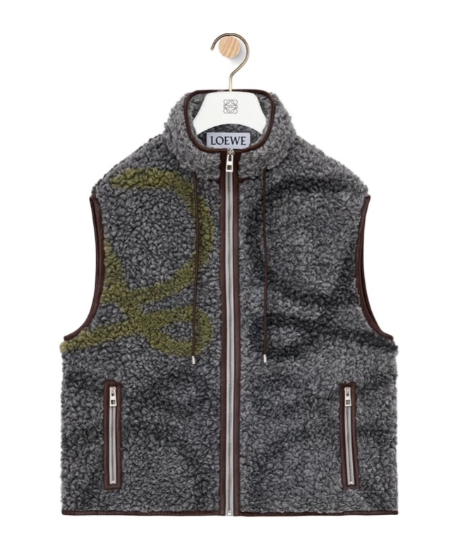 Loewe Vest In Wool Blend In Gray