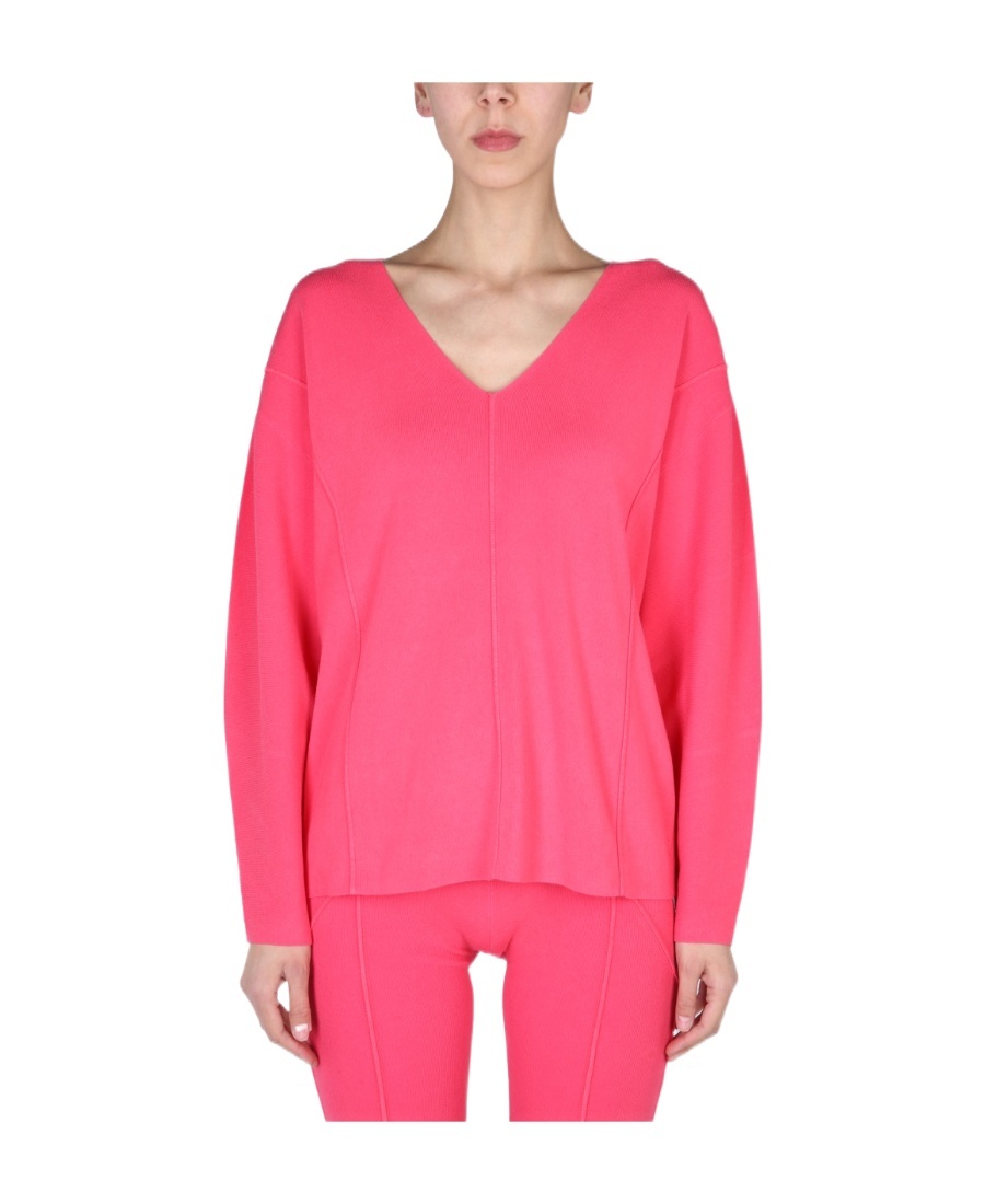 Helmut Lang V-neck Jumper In Pink