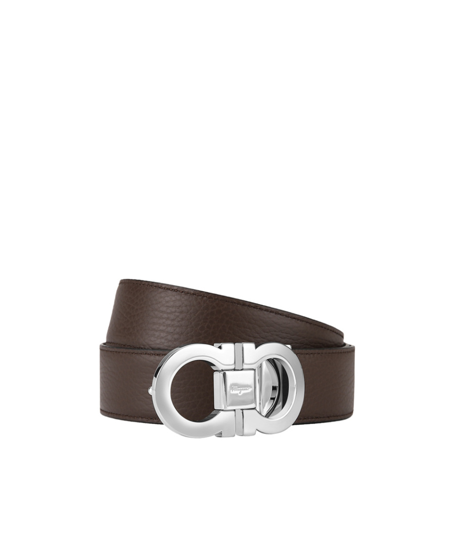 Ferragamo Double-sided Logo Buckle Belt In Brown