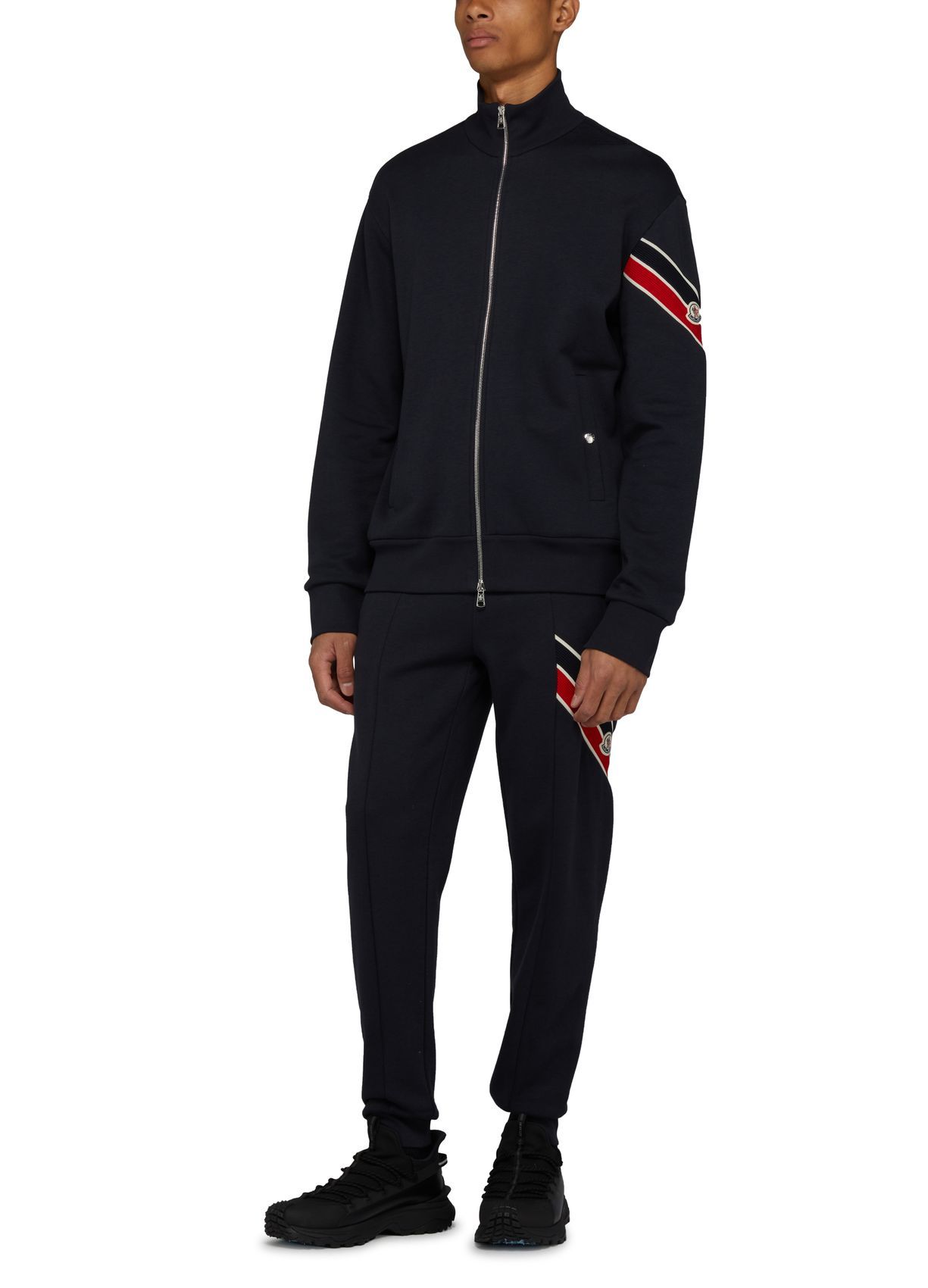 Moncler Side Logo Patch Jogging Trousers In Black