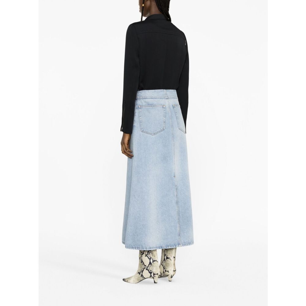 Mm6 Maison Margiela Denim Maxi Skirt In Black