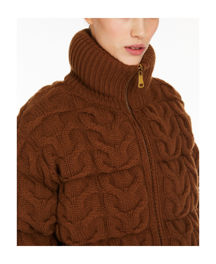Max Mara Women Wool And Cashmere Down Jacket In Brown