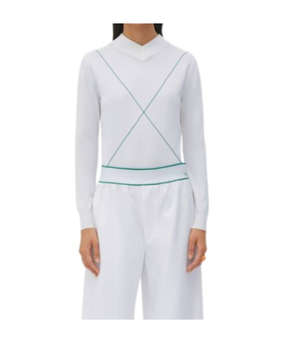 Bottega Veneta Contrast-stitch Jumper In White