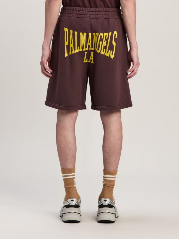 Palm Angels Logo-print Cotton Track Shorts In Red