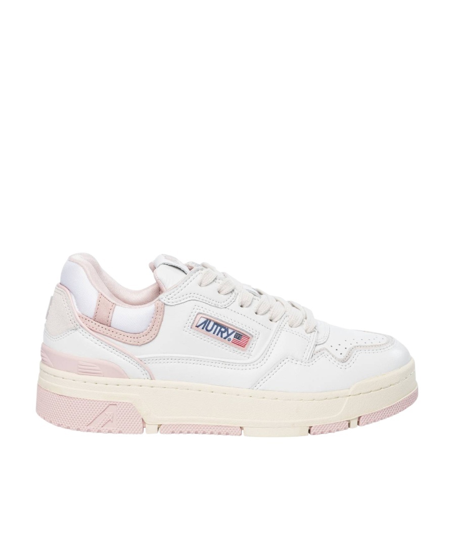 Autry Logo-embellished Side Panels Leather Sneakers In White