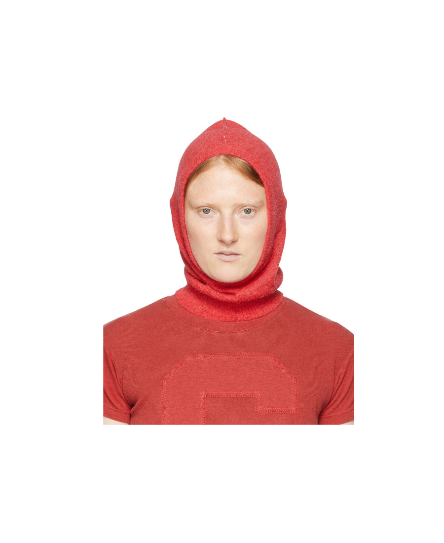 Mm6 Maison Margiela Red Alpaca Balaclava In Red