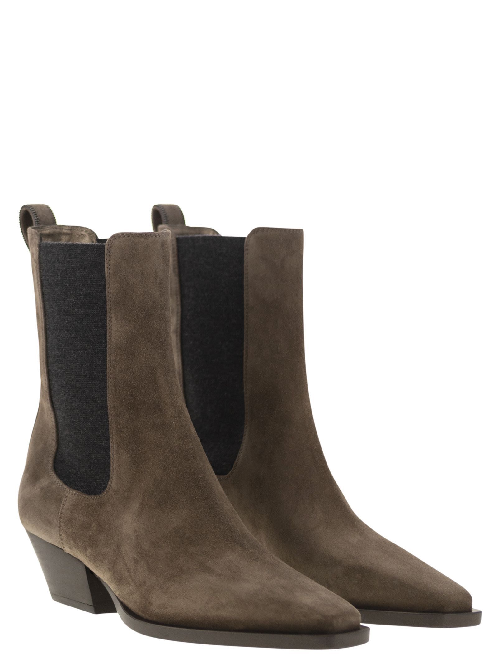 Brunello Cucinelli Pointed Toe Nude Boots