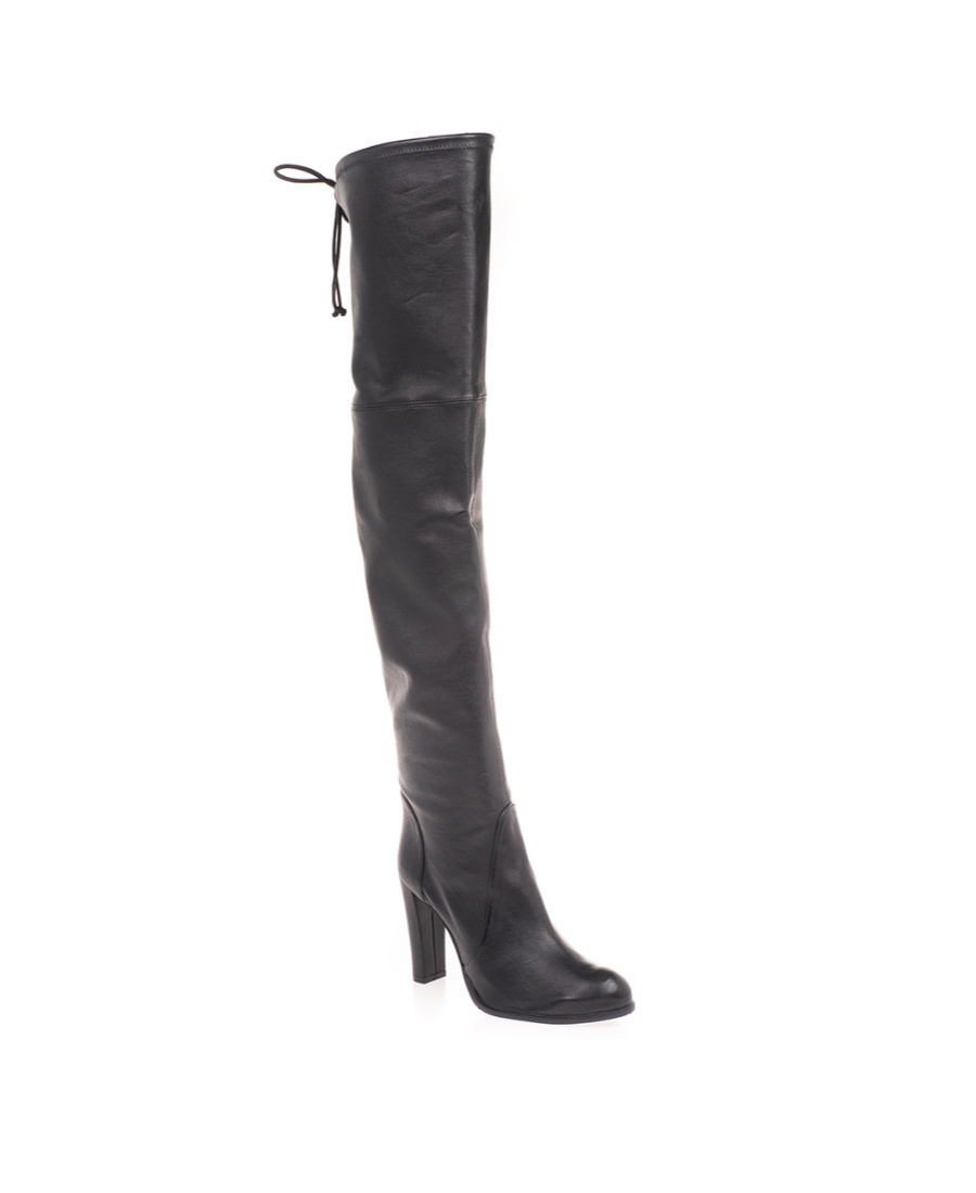 Stuart Weitzman Black Lace-up Boots In Black