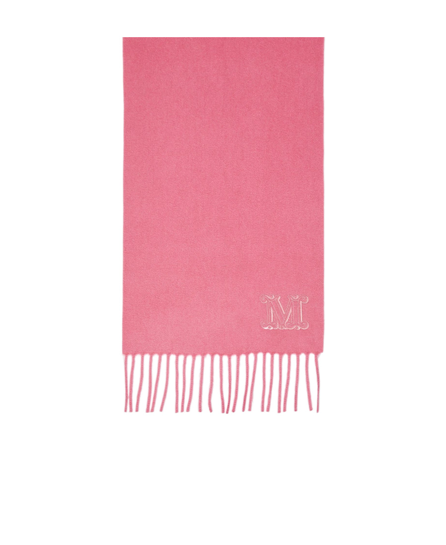 Max Mara Embroidered-logo Detail Scarf In Pink