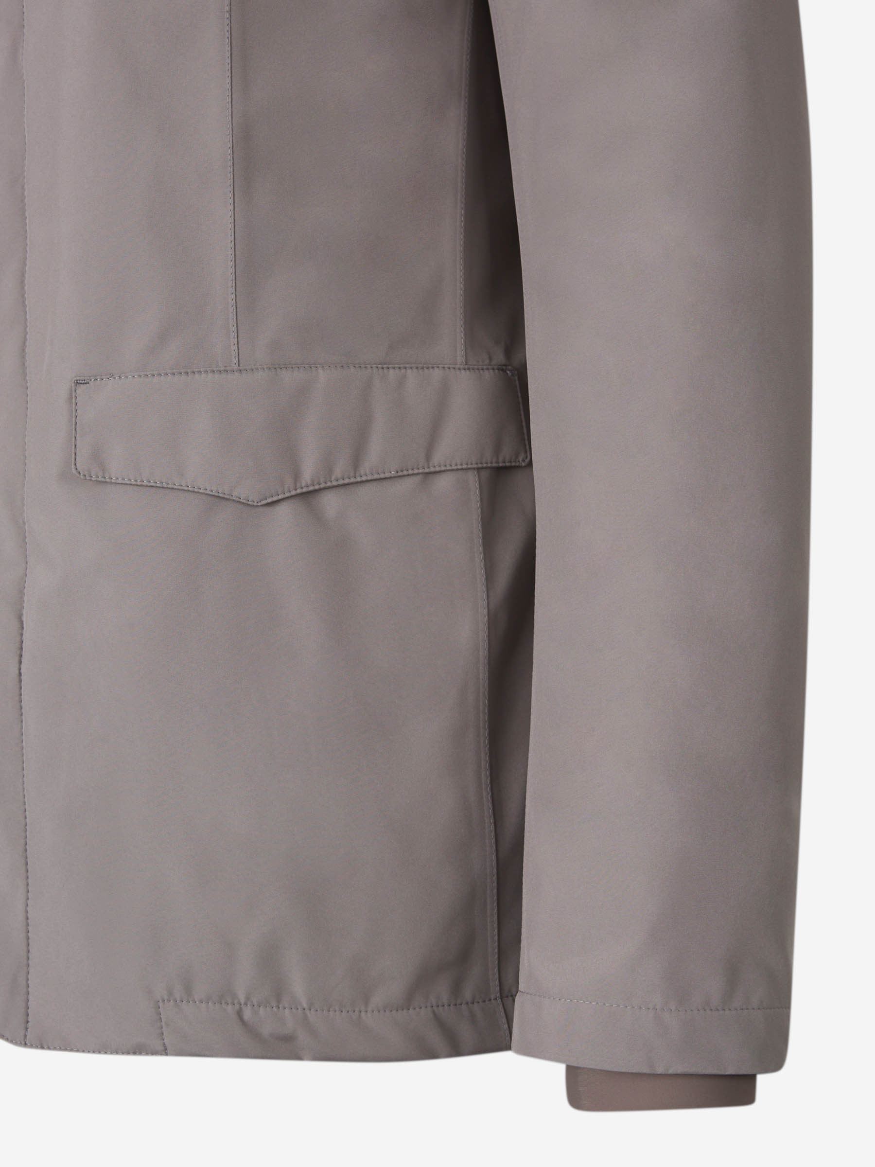 Herno High-neck Buttoned Padded Jacket In Gray