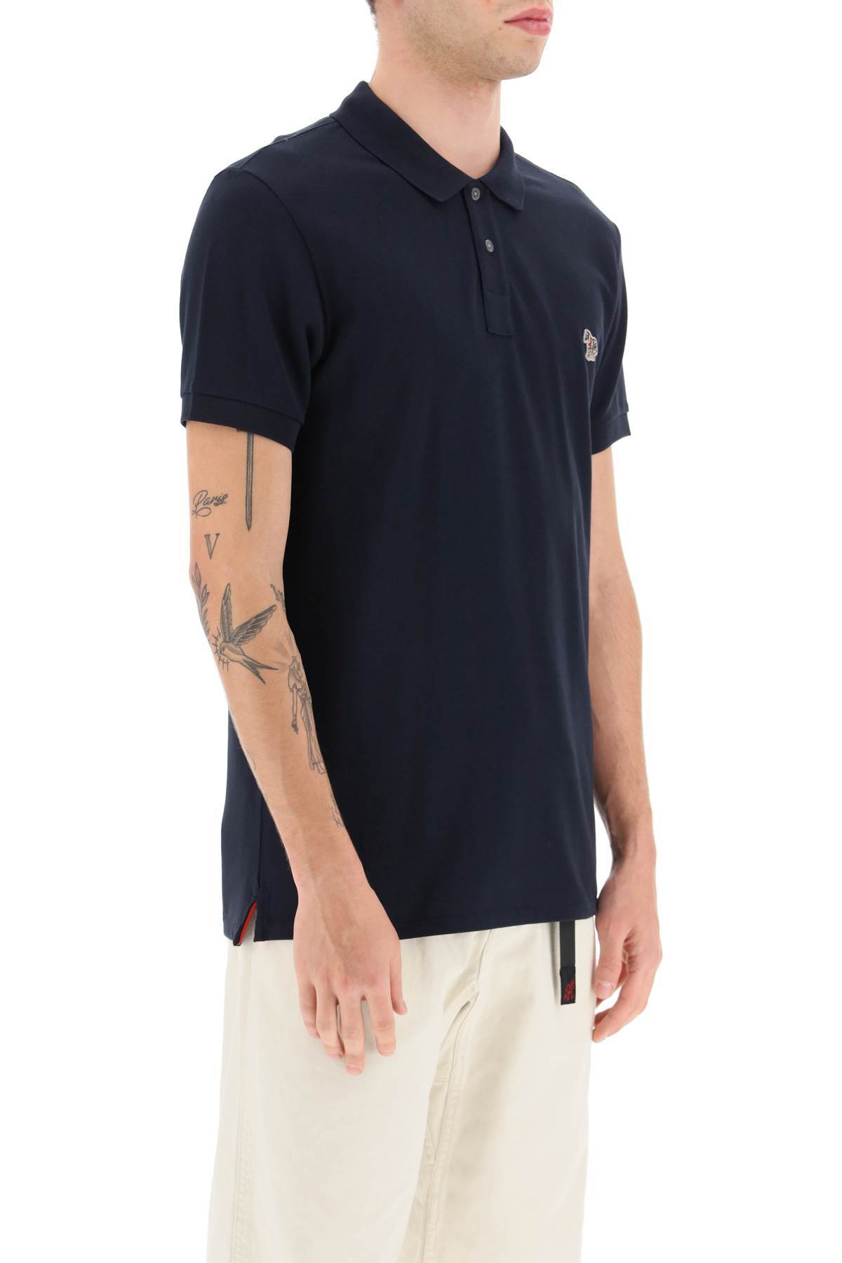 Ps By Paul Smith Logo Polo Shirt In Black