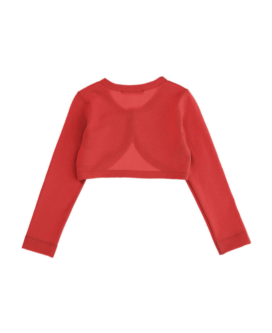 Monnalisa Logo Long-sleeved Cardigan In Red
