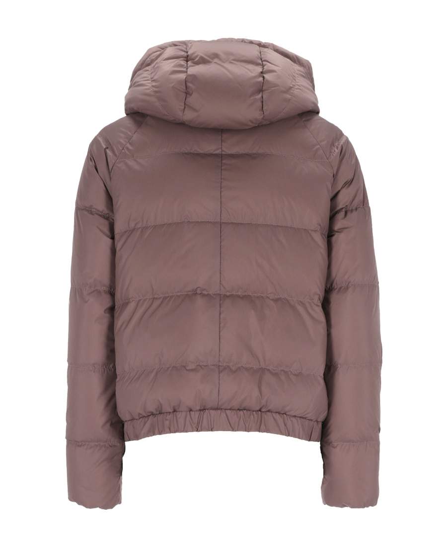 Brunello Cucinelli Drawstring Hooded Down Jacket In Purple