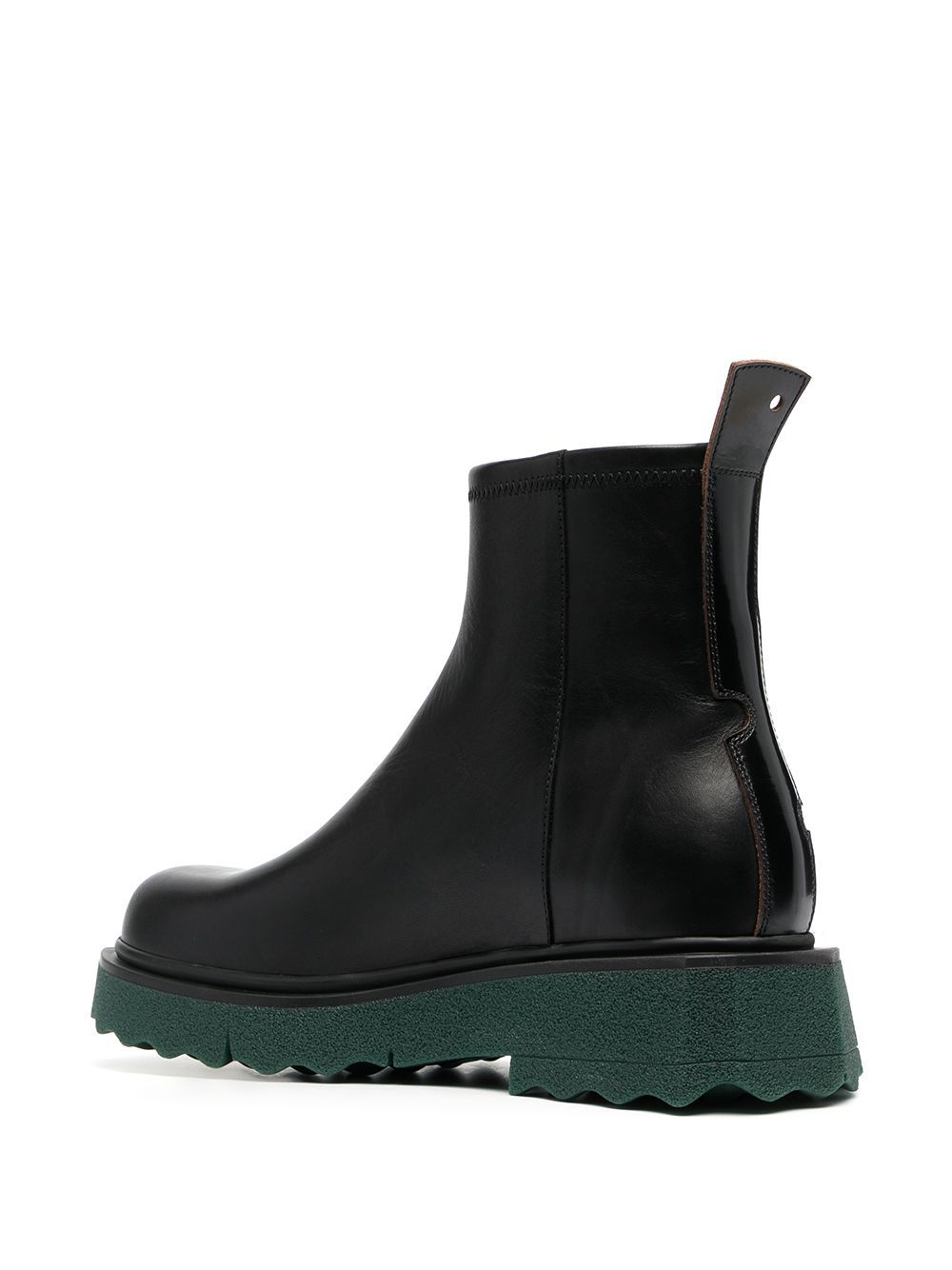 Off-white Zip-fastening Sponge Ankle Boots In Black