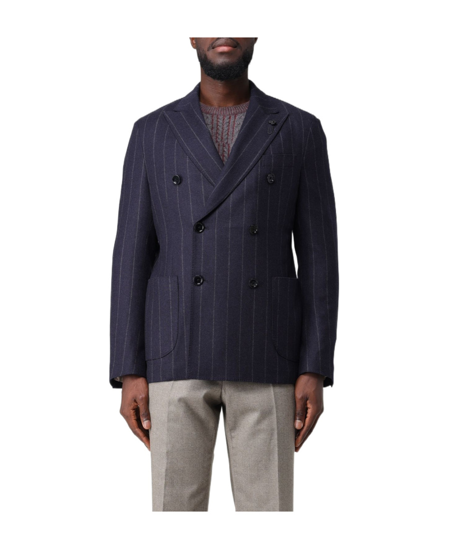 LARDINI PINSTRIPED DOUBLE-BREASTED BLAZER