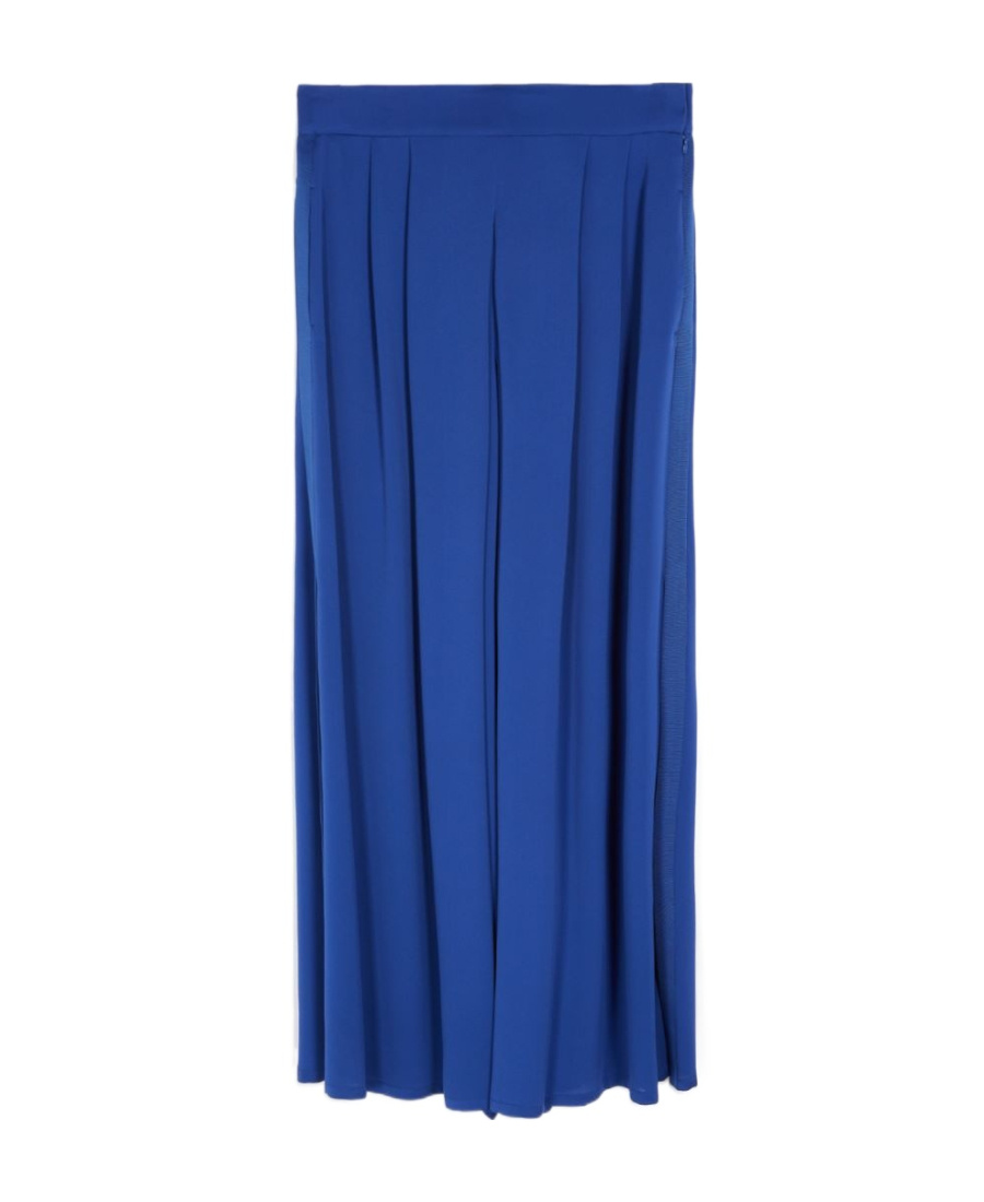 Max Mara Wide-leg Tuxedo Trousers In Blue