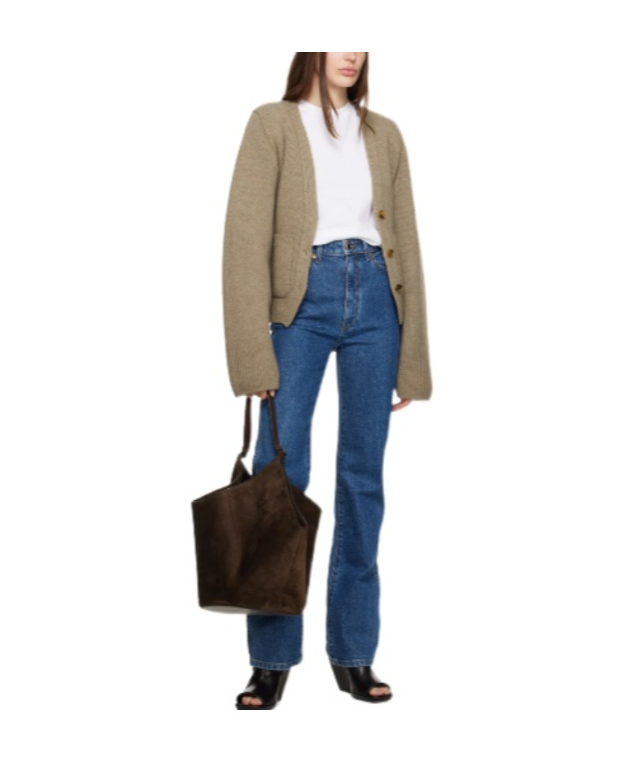 Khaite Danielle High Waist Straight Leg Jeans In Blue