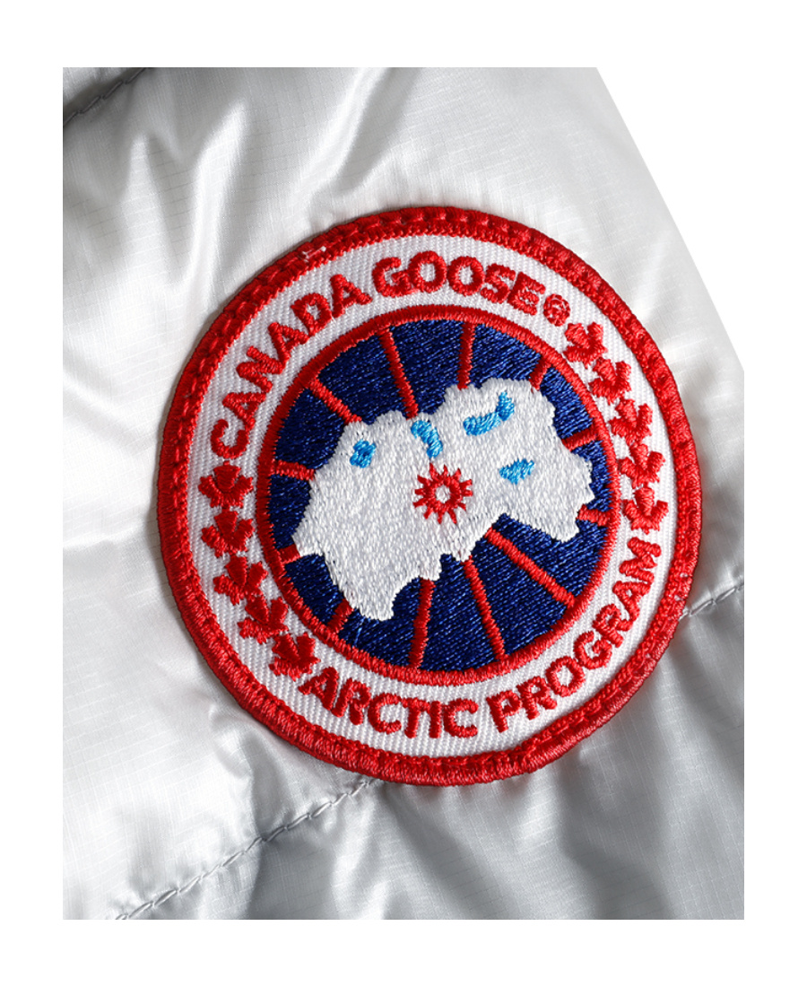 Shop Canada Goose Logo Down Jacket In White