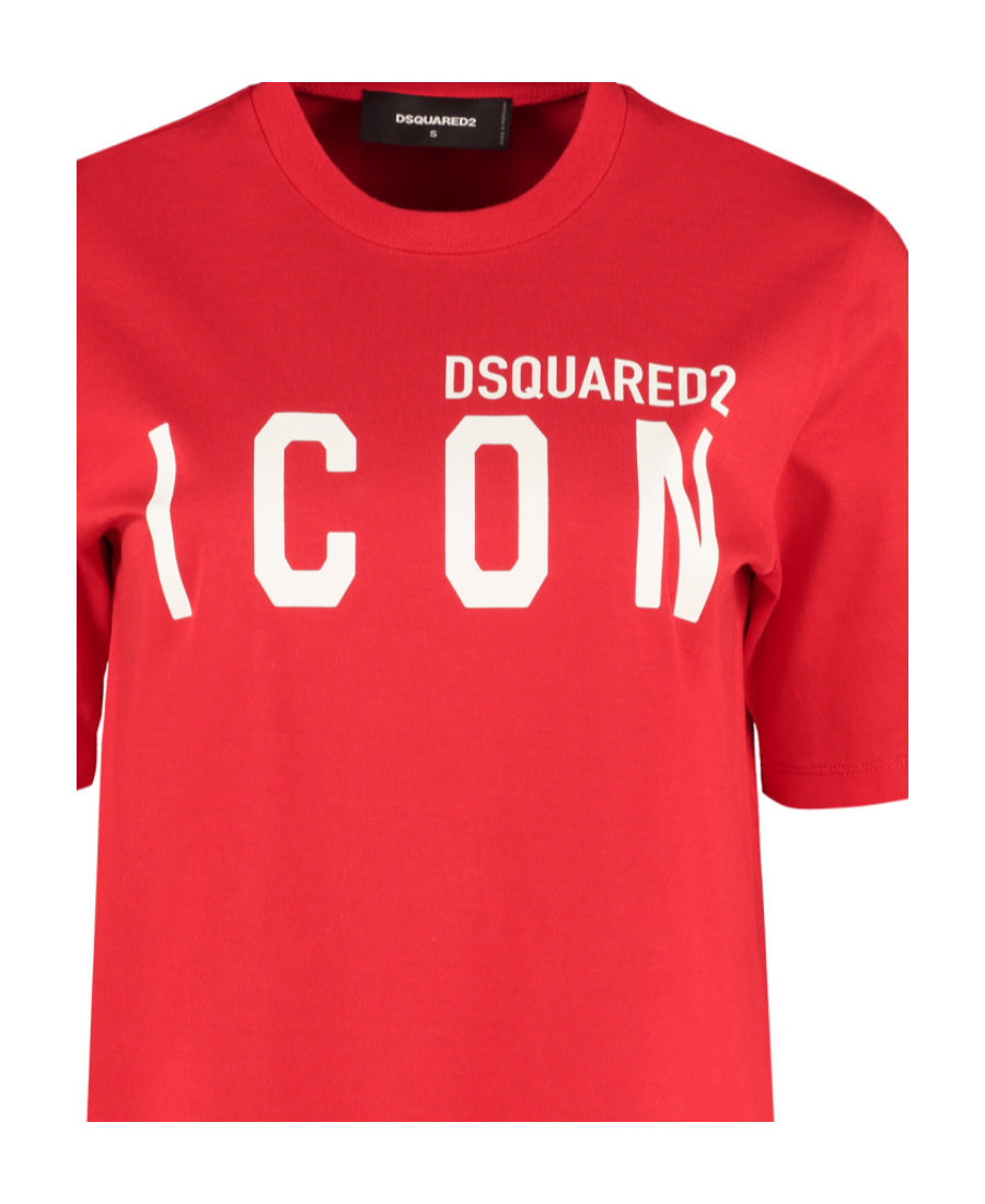 Dsquared2 Icon-print Crew-neck T-shirt In Red
