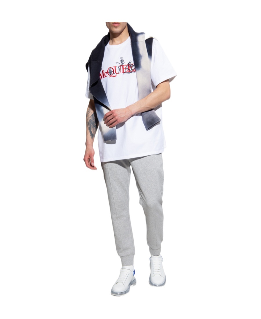 Alexander Mcqueen Rear Logo-patch Detail Track Pants In Gray