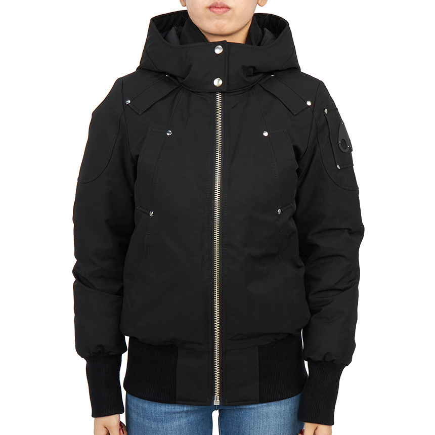 Moose Knuckles Ballistic High-neck Studded Hooded Jacket In Black
