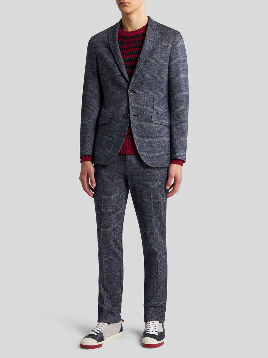 Etro Single-breasted Checked Blazer In Black