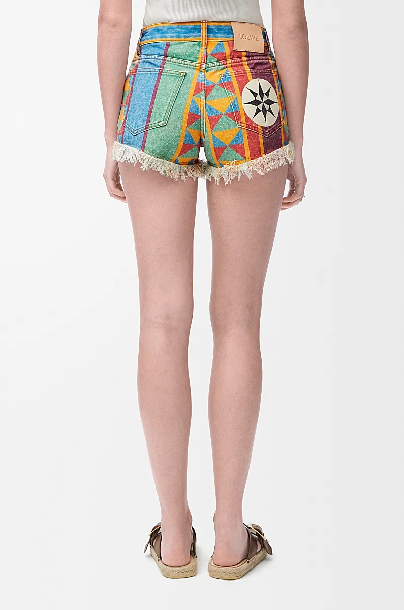 Loewe Denim Shorts In Multi