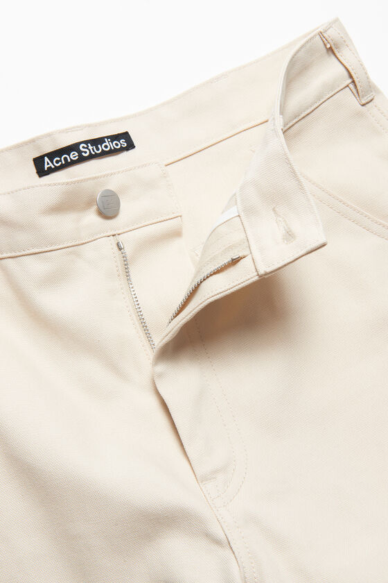 Acne Studios Patch Canvas Straight Trousers In White