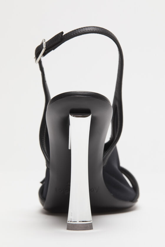 Acne Studios Mesh Slingback Heels In Black