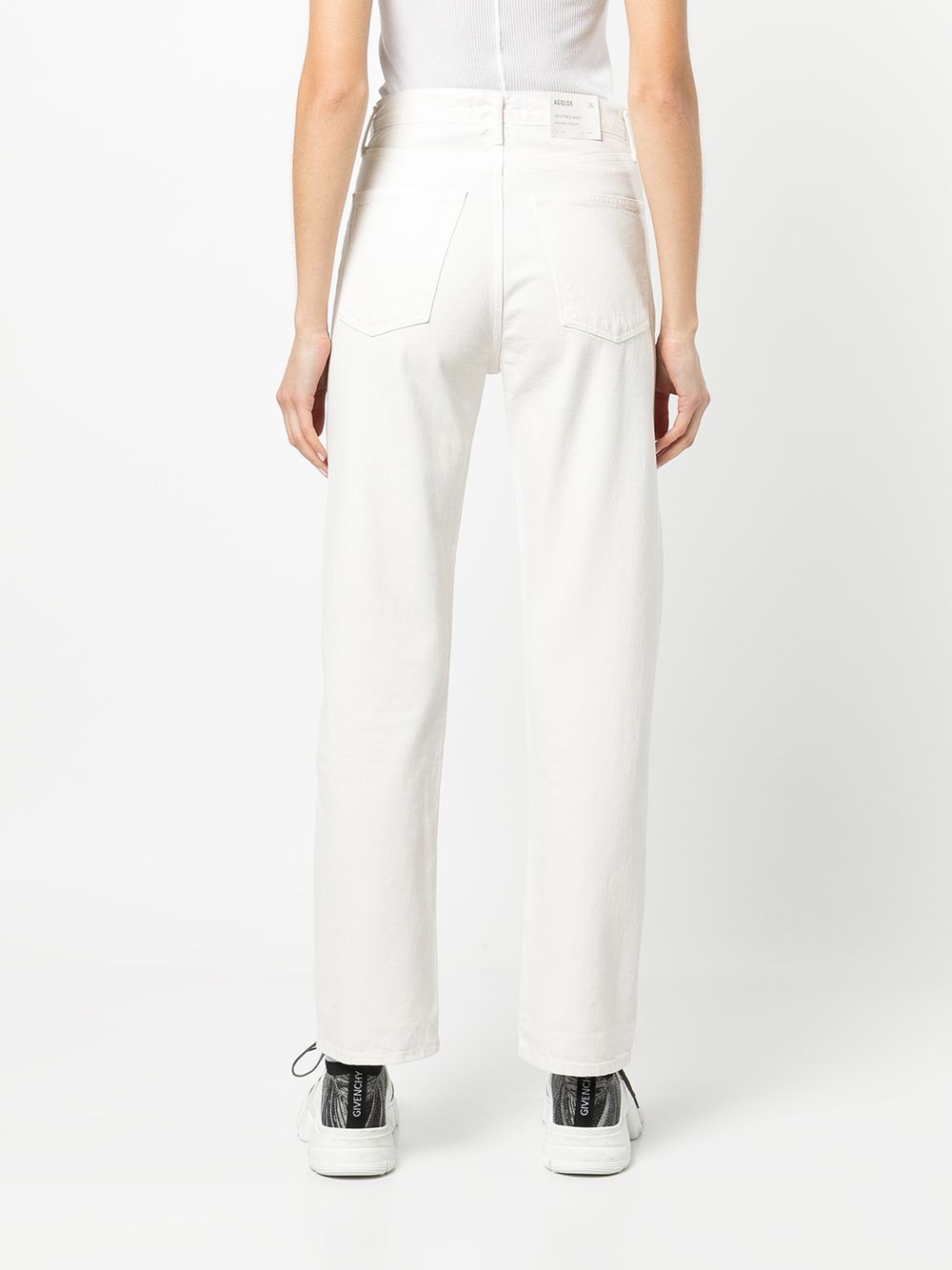 Agolde 90s Pinch Waist High Rise Straight Jeans Drum 26 In White