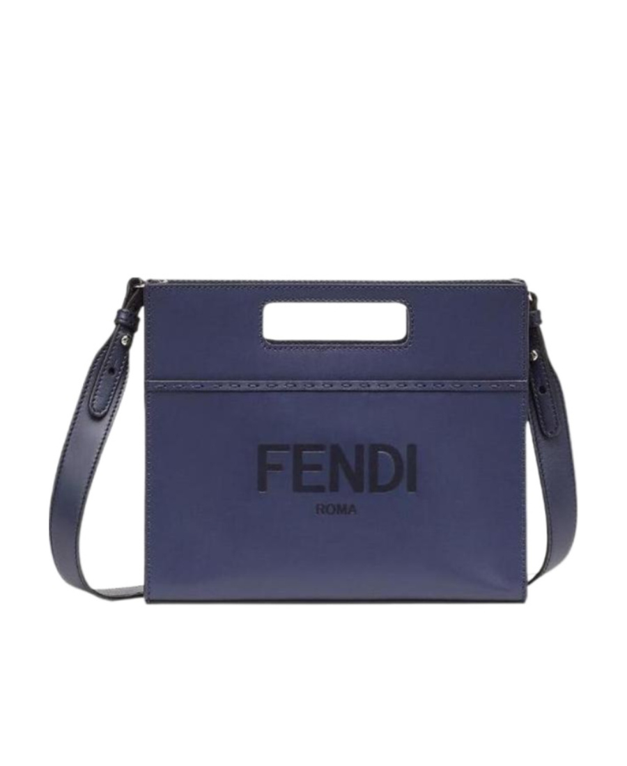Fendi Mini Logo Todd Handbag In Blue