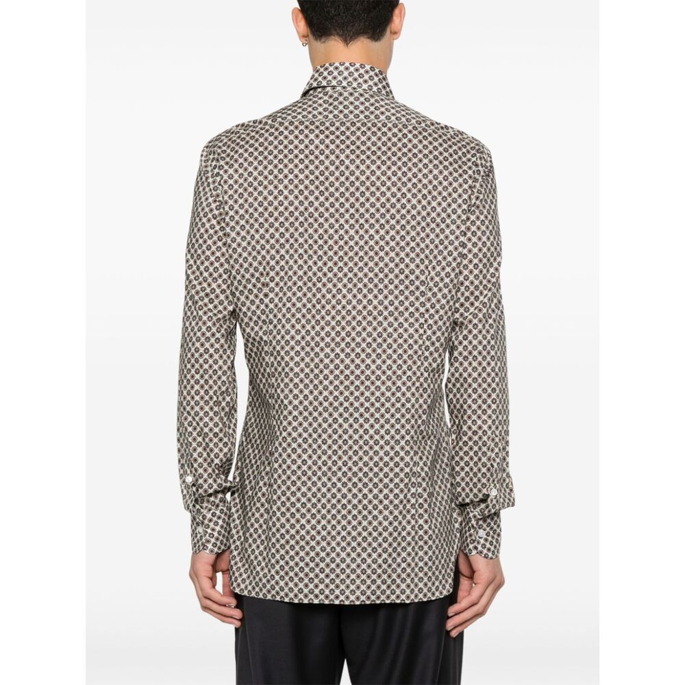 Barba Napoli Graphic-print Shirt In Gray