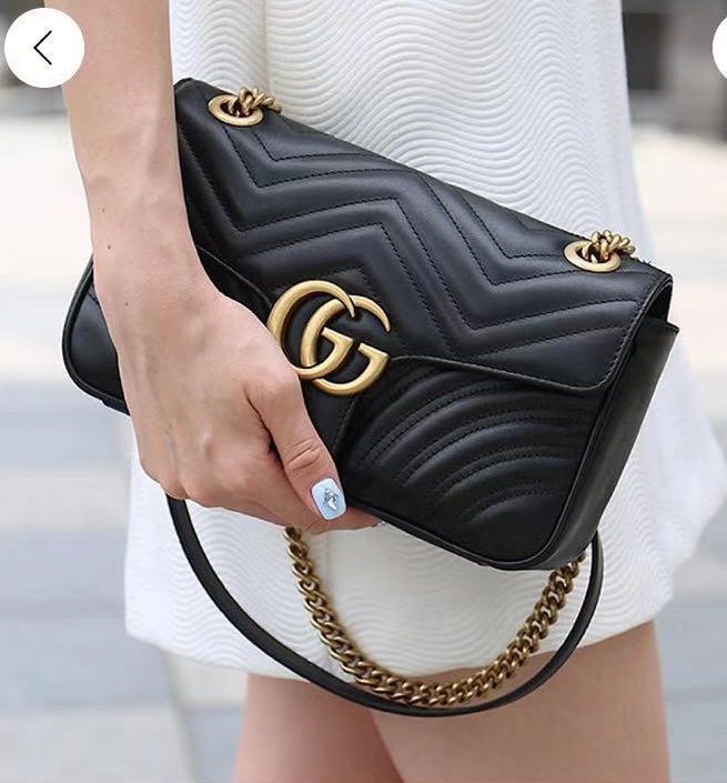 Gucci Mini Gg Marmont Quilted Leather Shoulder Bag In Black