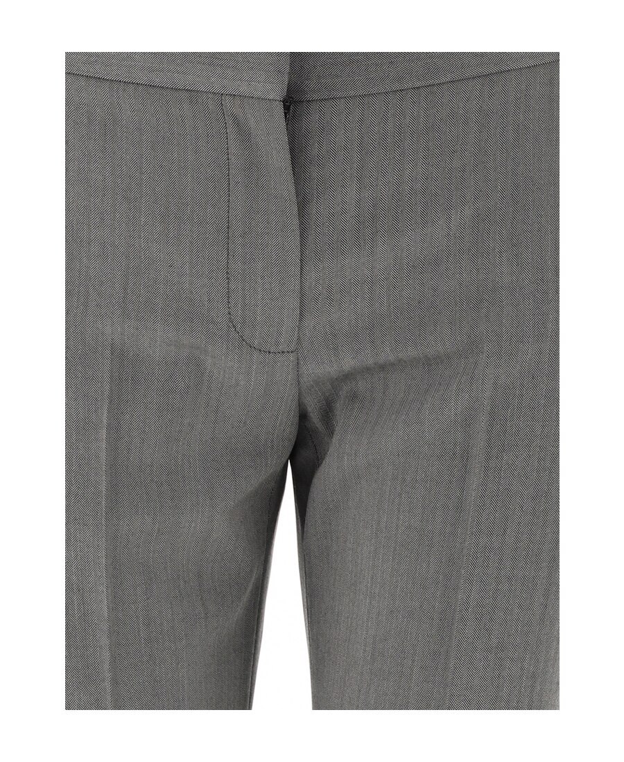 Alexander Mcqueen Wool Cropped Trousers In Gray