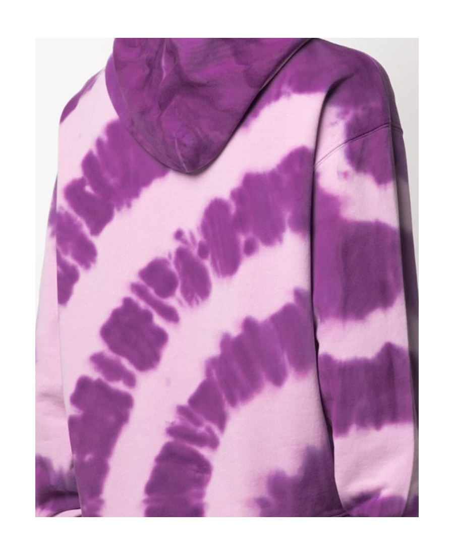 Msgm Tie Dye Cotton Jersey Sweatshirt Hoodie In Purple