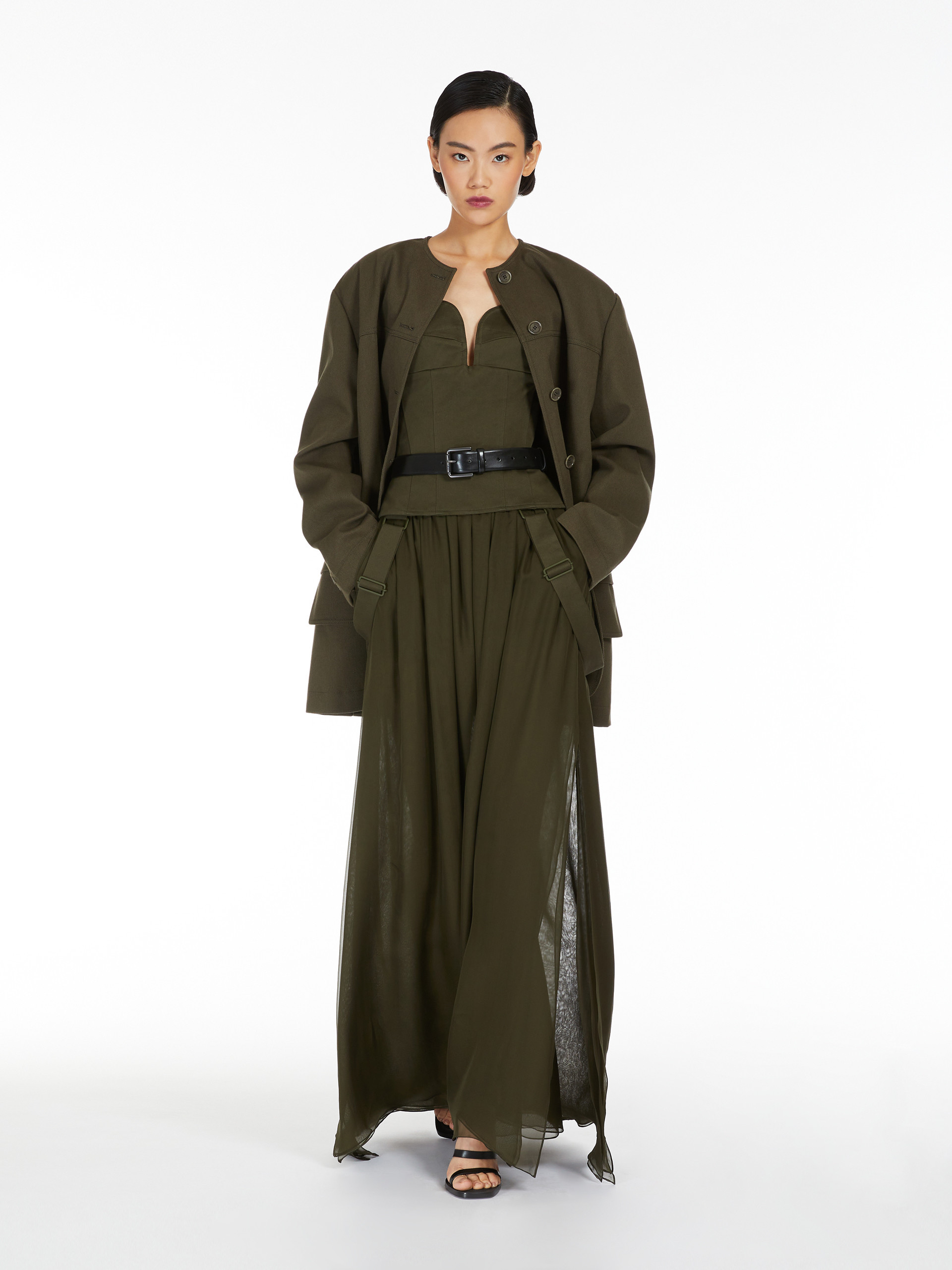 Shop Max Mara Strapless Bustier Top In Green