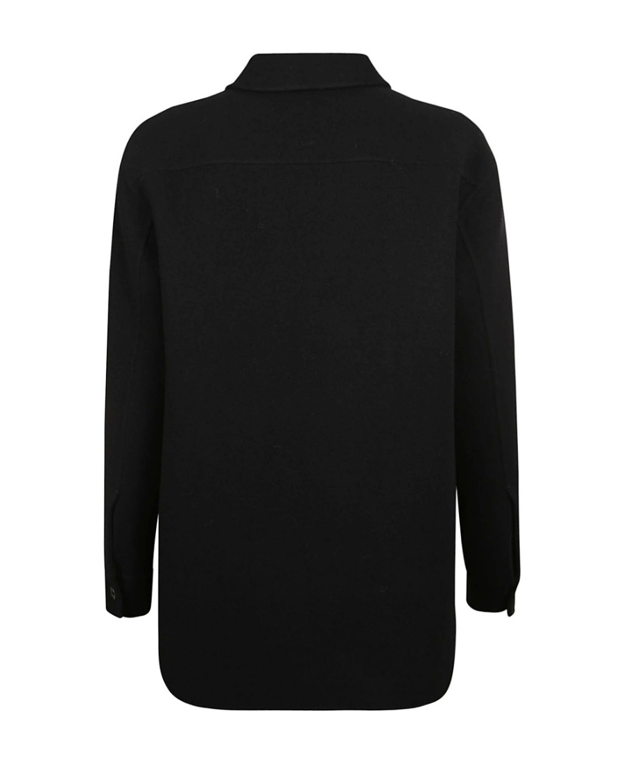 Jil Sander Black Shirt-jacket With Logo In Black
