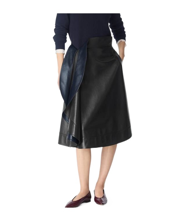 Bottega Veneta Leather A-line Skirt