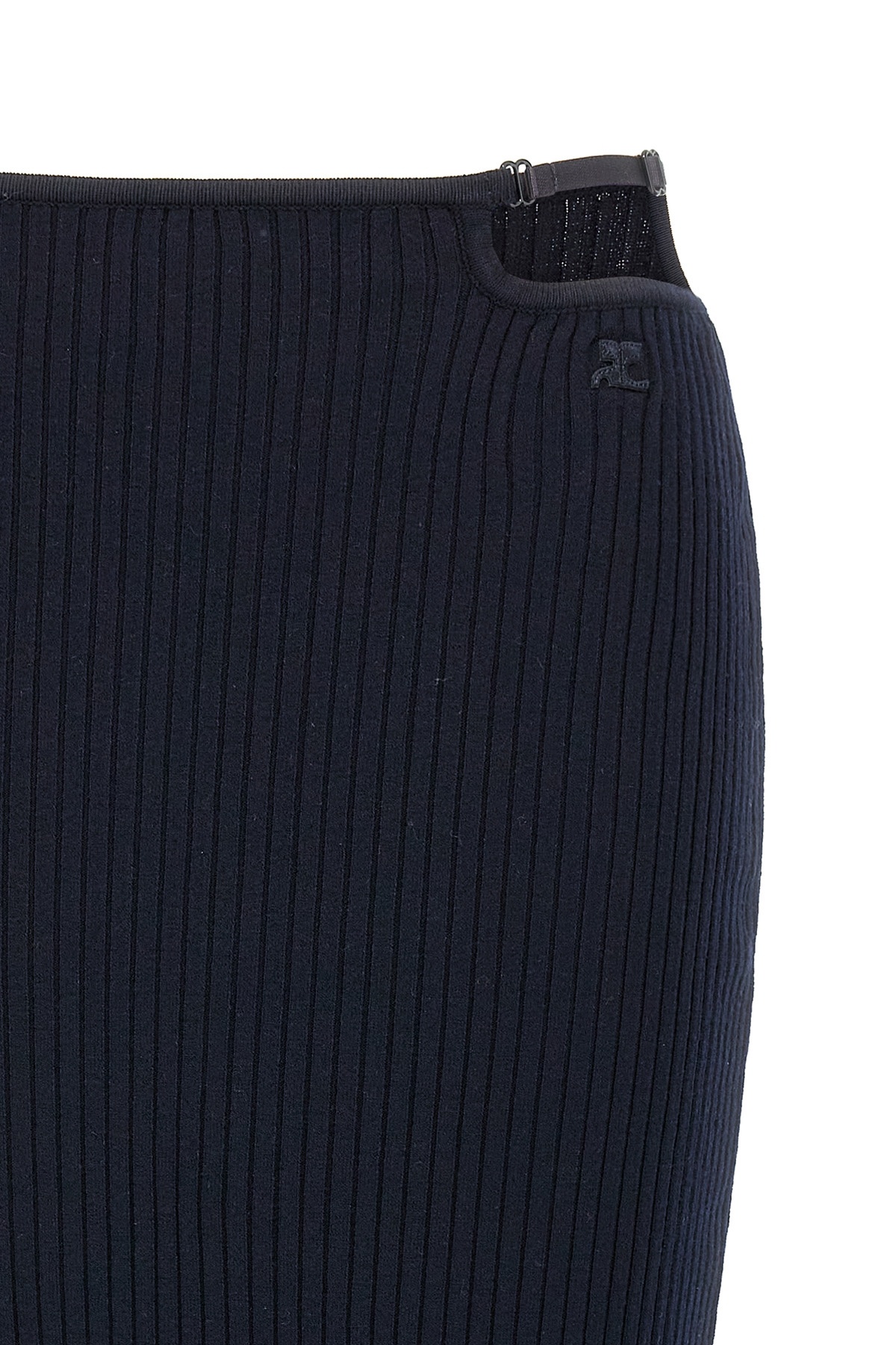 Shop Courrèges Loop Skirt In Black