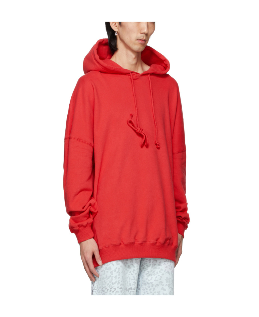 We11 Done Pullover Hoodie In Red