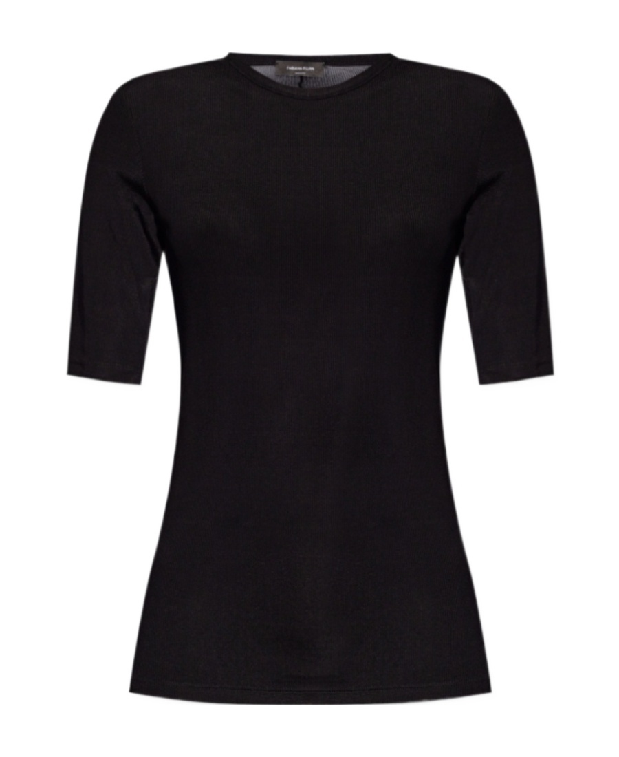 Fabiana Filippi Versatile Ribbed Jersey Top In Black