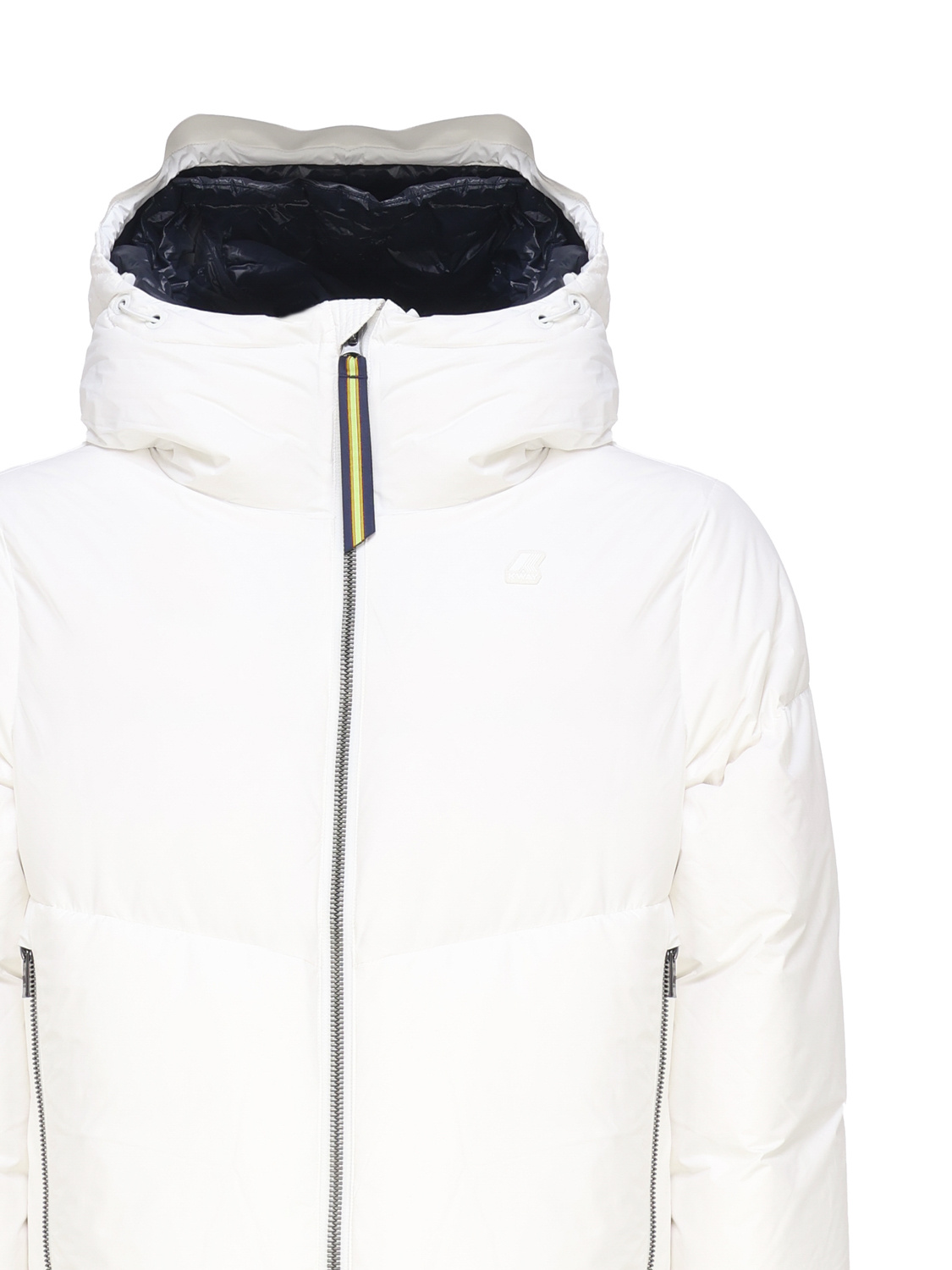 K-way Hooded Zipper Down Jacket In White