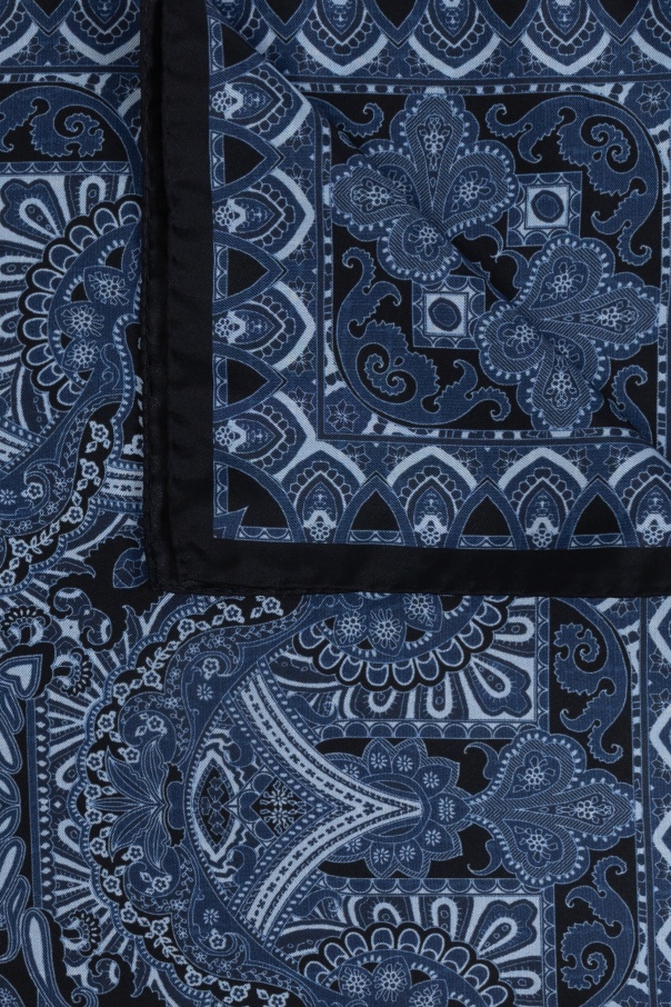 Etro Paisley Silk Scarf In Blue