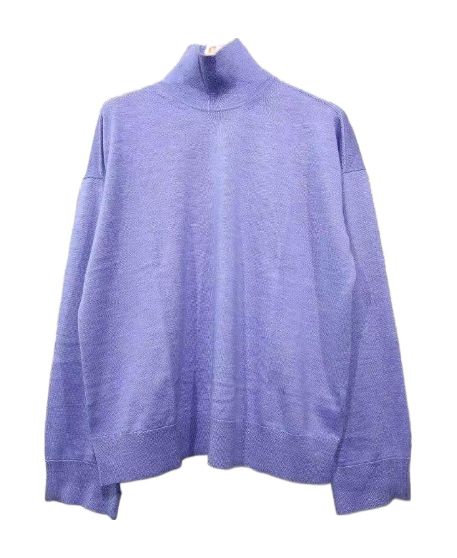 Bottega Veneta High-neck Long-sleeved Sweater In Blue