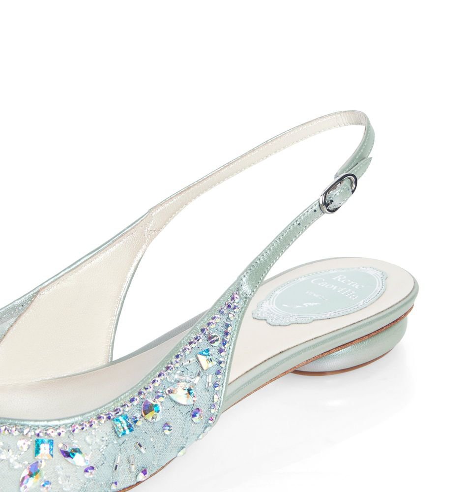 René Caovilla Gem-embellished Pointed Pumps In Gray